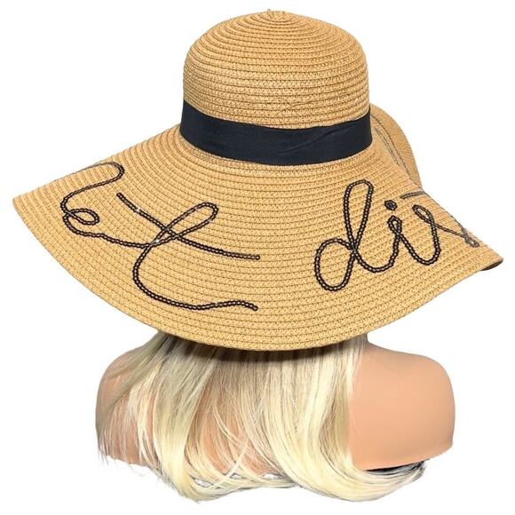 Large Brim Beach Sun Hat "Do Not Disturb" - Picture 8 of 11